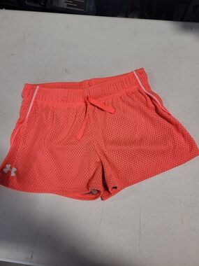 Under Armour Neon Coral Mesh Running Shorts for Women